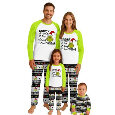 Druck Niedliches Familien-Set Pyjamas, Hauskleidung, Familien-Set Langarm-Oberteil Hosen-Set