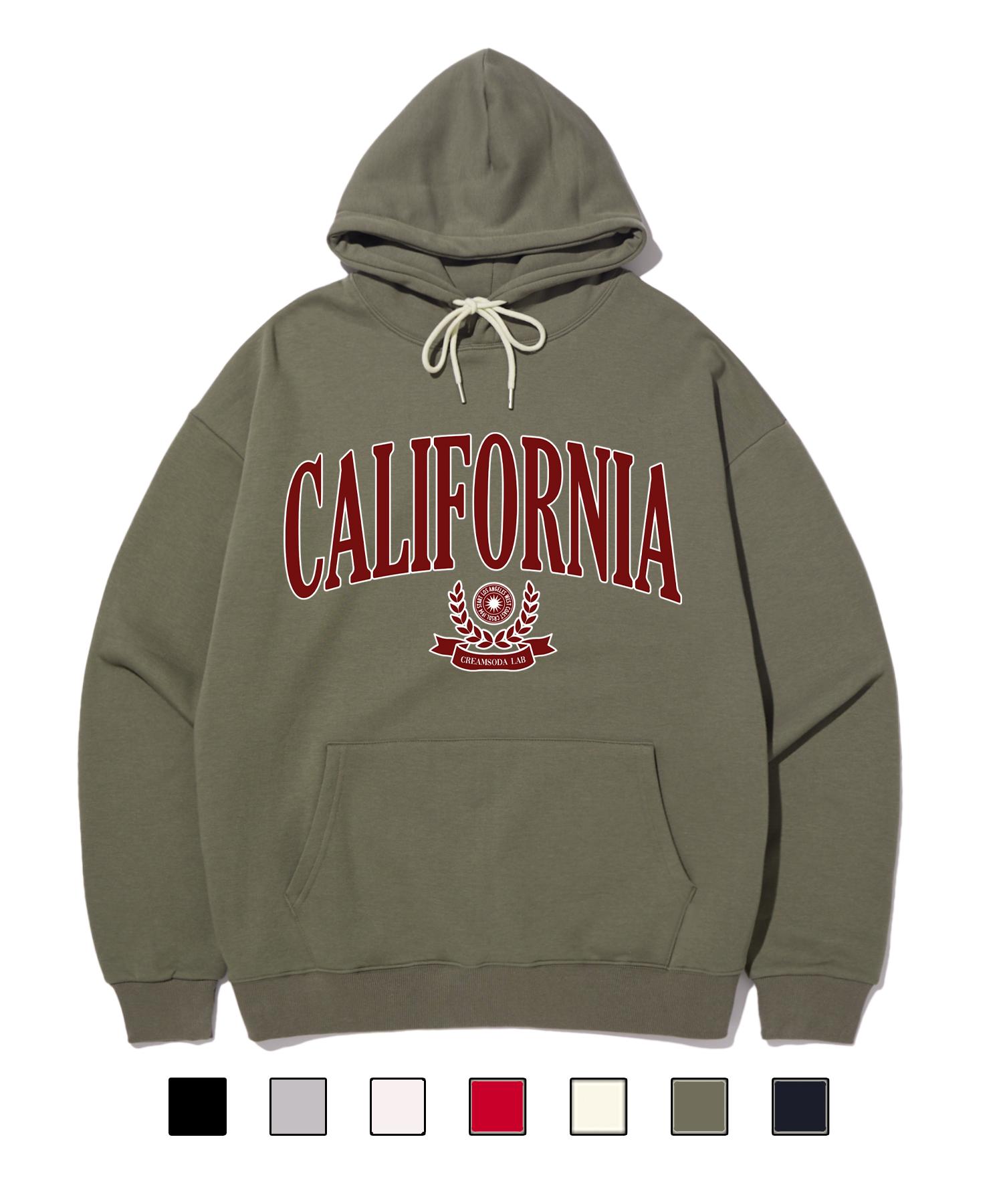 Cream Soda Lab Crsdel California Hoodie Khaki (Fleece-Lined Or Non-Fleece-Lined) M