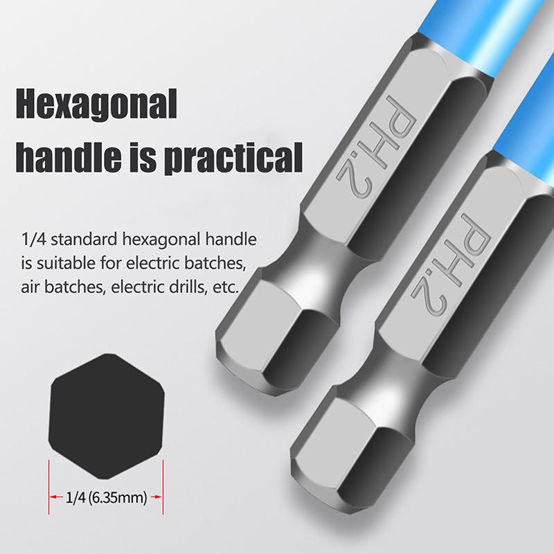 7/10 Stück Kreuzschlitz Rutschfest Schraubendreher Bohrerbit Set 7 Verschiedene Größen Magnetisch Elektrische Schraubendreher Kopfbit Elektrowerkzeug Zubehör