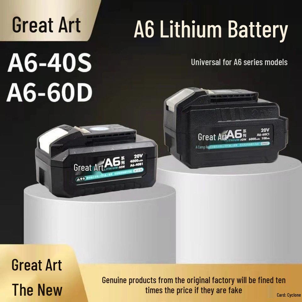 

Dayi A6 6000mAh Lithium Battery for Angle Grinder, Hammer Drill, Circular Saw & Electric Wrench A6—4000mAh Battery