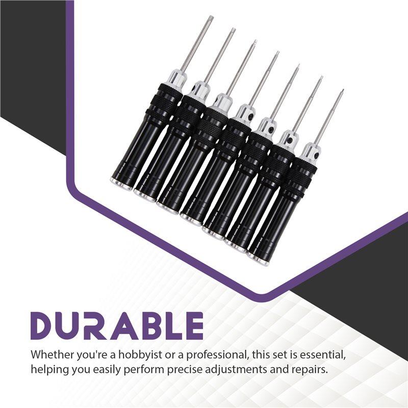 A34R For RC Helicopter Model Airplane Computer Clock, Remote Control Black Handle Hex Screwdriver Tool Set Repair Tools
