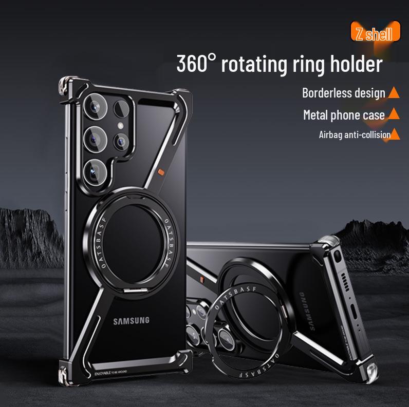 Frameless Magnetic Rotating Stand Phone Case Z Shell