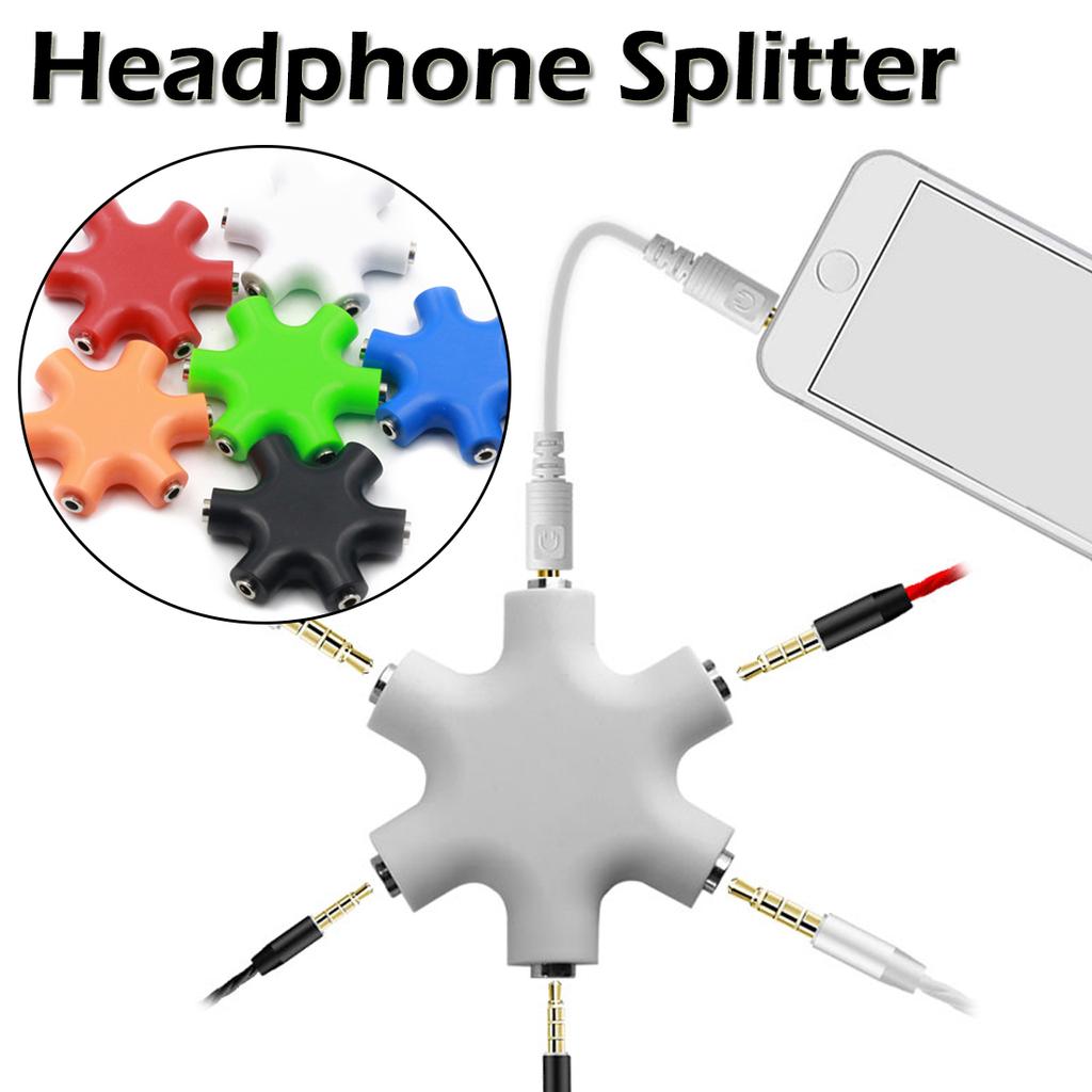 3.5mm Earphone Audio Splitter 1 Male To 1 2 3 4 5 Female Cable 5 Way Port Aux Music Sound Output Cables Stereo Headset ExtensionGood product