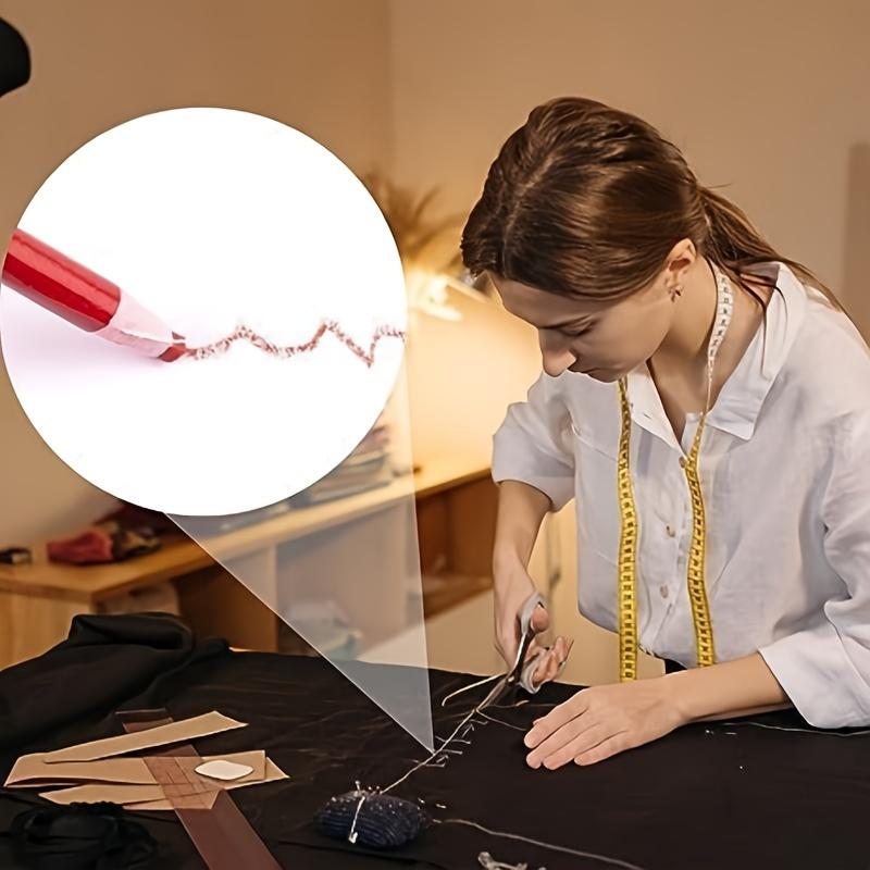 3/6pcs Random Color Water-Soluble Sewing Pencils, Fabric Marking Pencils with Brush, Tailor'S Tracing Tools for Home Cutting