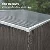 Metal Garden Shed, Triple Lockable Doors, Sloping Roof, 234 x 132 x 185 cm, Grey