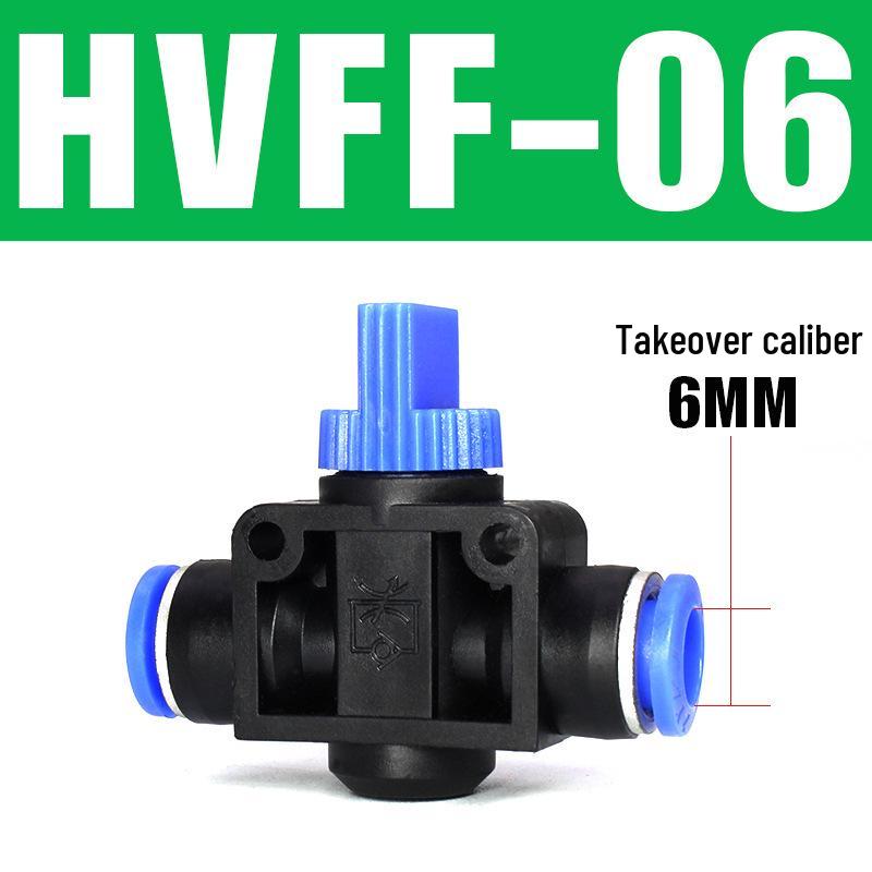 Pneumatic BUC-6-10 Hand Valve: 8mm Air Hose, 12mm Manual Straight Valve with Quick Connect Fitting