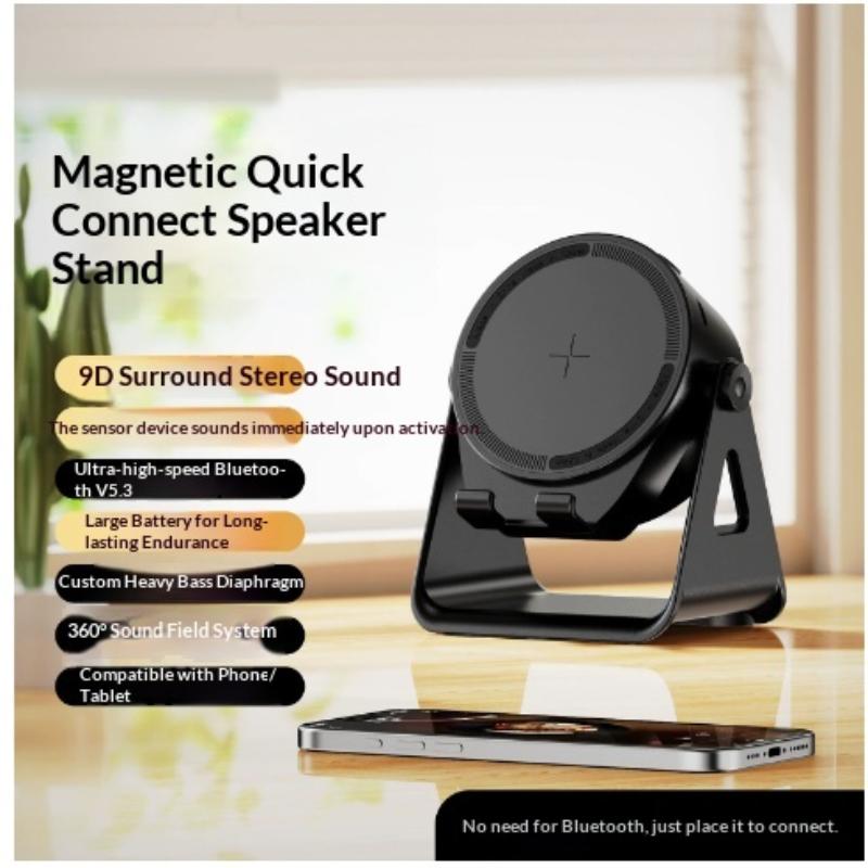 Hinar Zj08 Bluetooth Wireless Induction Speaker Phone Holder Rgb & Rotating 360° With Power Bank