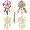 8Pcs/Set Wooden Dream Catcher Crafts Feather Shape Hanging Ornament For Home Birthday Party Decorations Kids DIY Painting Gifts