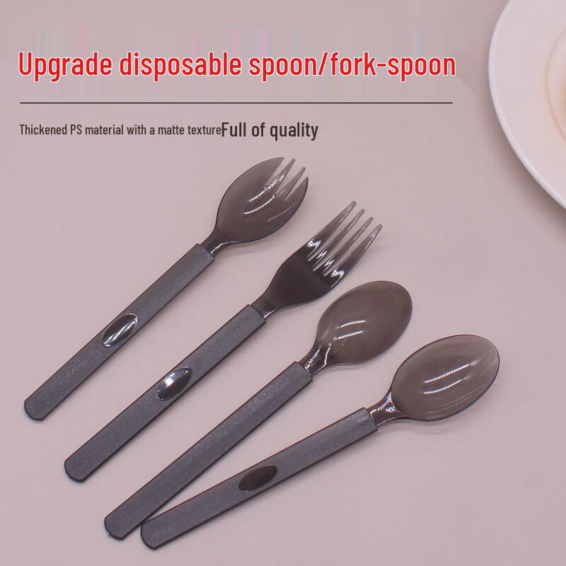 Disposable Thickened Long Handle Plastic Soup Spoons