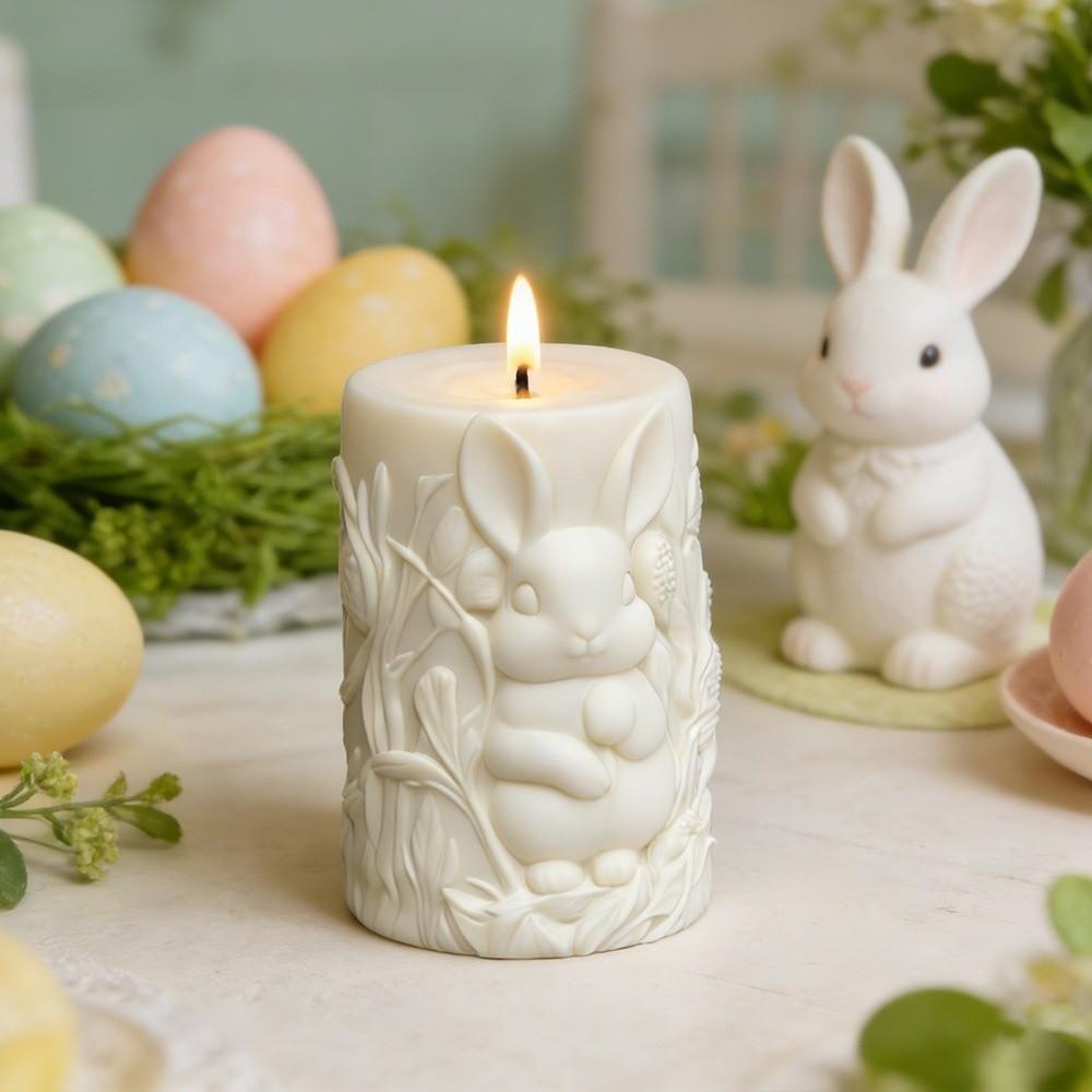 Cartoon Rabbit Candle Mold Non-Stick Gypsum Mold Cute Easter Candle Mold Easter Decoration
