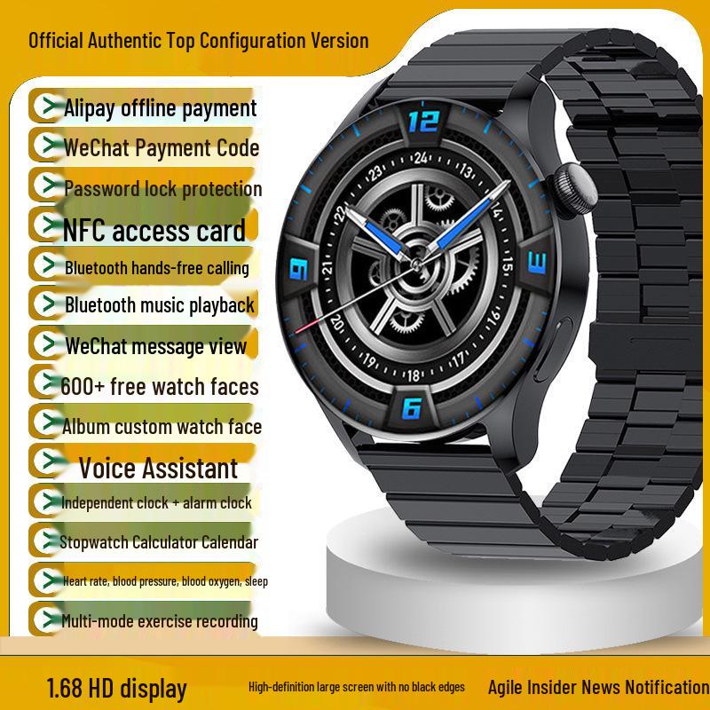 2025 Huqiangbei GT4 Smartwatch with Health Monitoring & Bluetooth Calling