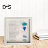 Sea Glass Picture Frame Wooden Photo Frame with Colorful Sea Glass Frame Sea Glass Poem Framed Artwork Ornament for Home Decor