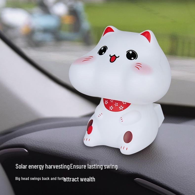 Solar Fortune Cat Auto Nodding Decoration - Creative Office Ornament