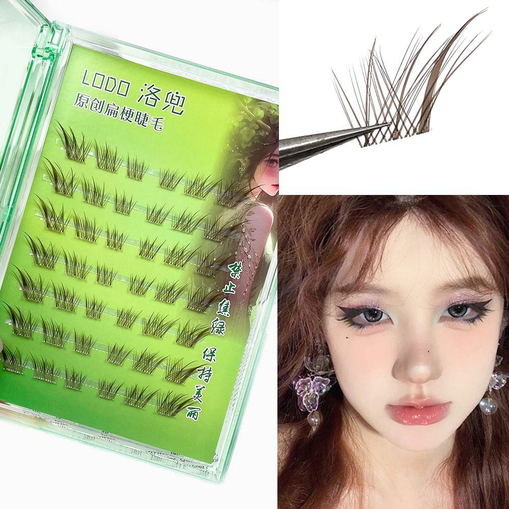 Naturbraune Wimpern-Büschel 3D Manga Fox Eye Einzelwimpern DIY Wimpernverlängerungen