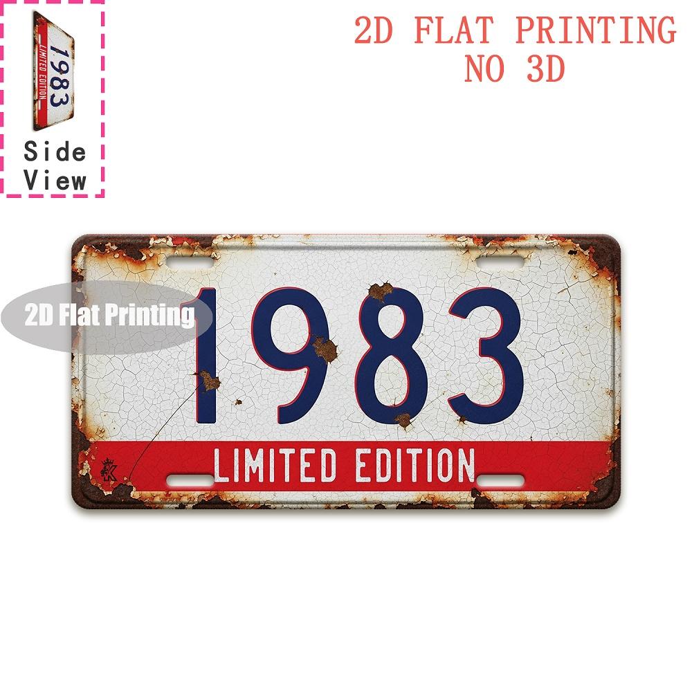 Tin Sign - Vintage Durable Metal Plaque Wall Decor, Home Office Bar Man Cave City Coordinate Birth Year License Plate Wall Art
