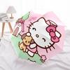 1pc Hello Kitty Automatic Opening/Closing Umbrella with Pink Bow Design - Portable Folding Design, 8-Rib Iron Frame Outdoor Umbrella for Fans, Travele