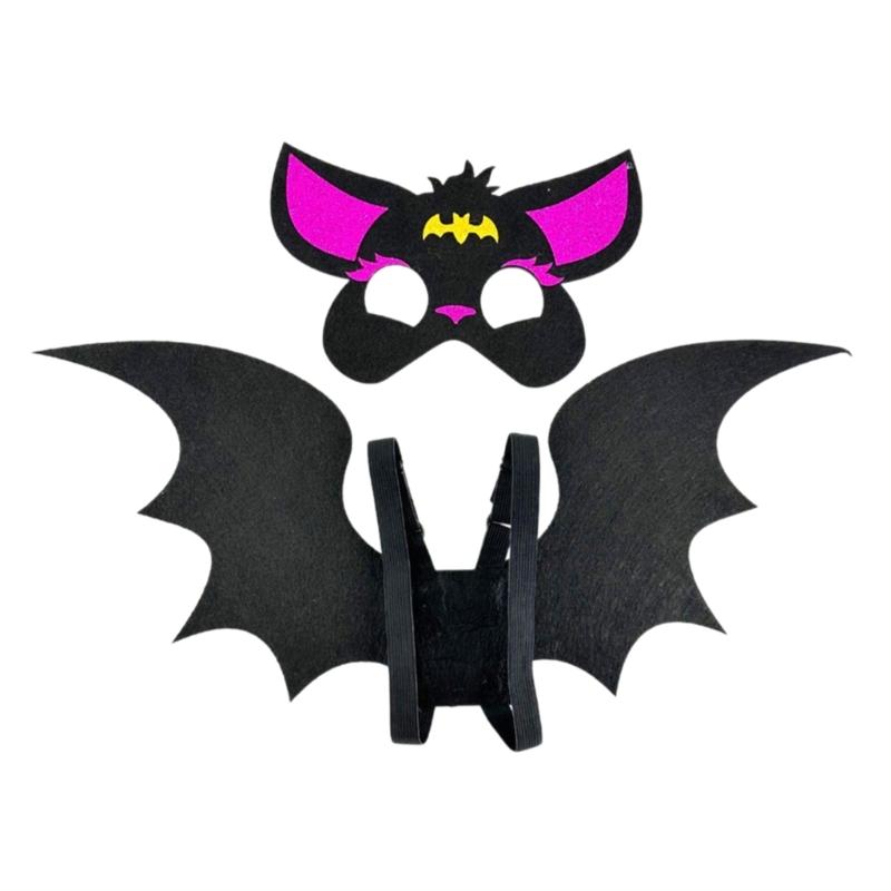 Halloween Bat Dress up Costume Accessories for Adult Kids, Including Bat Wing, Bat Mask
