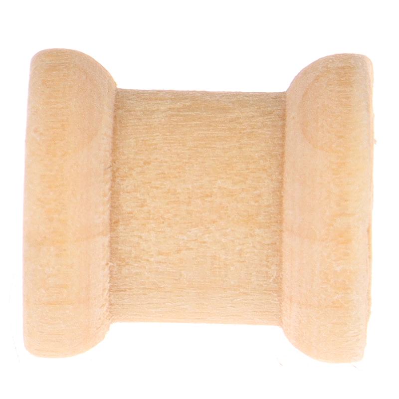 100Pcs Wooden Empty Thread Spools Wood Bobbins Reels Organizer Sewing Tools