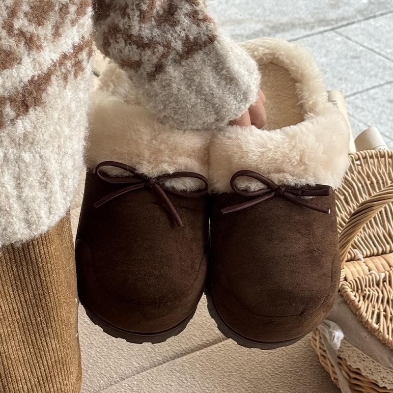 Height-increasing Plush Slippers Women's Autumn and Winter New Versatile Plush Thickened Indoor Home Can Wear Warm Cotton Slippers