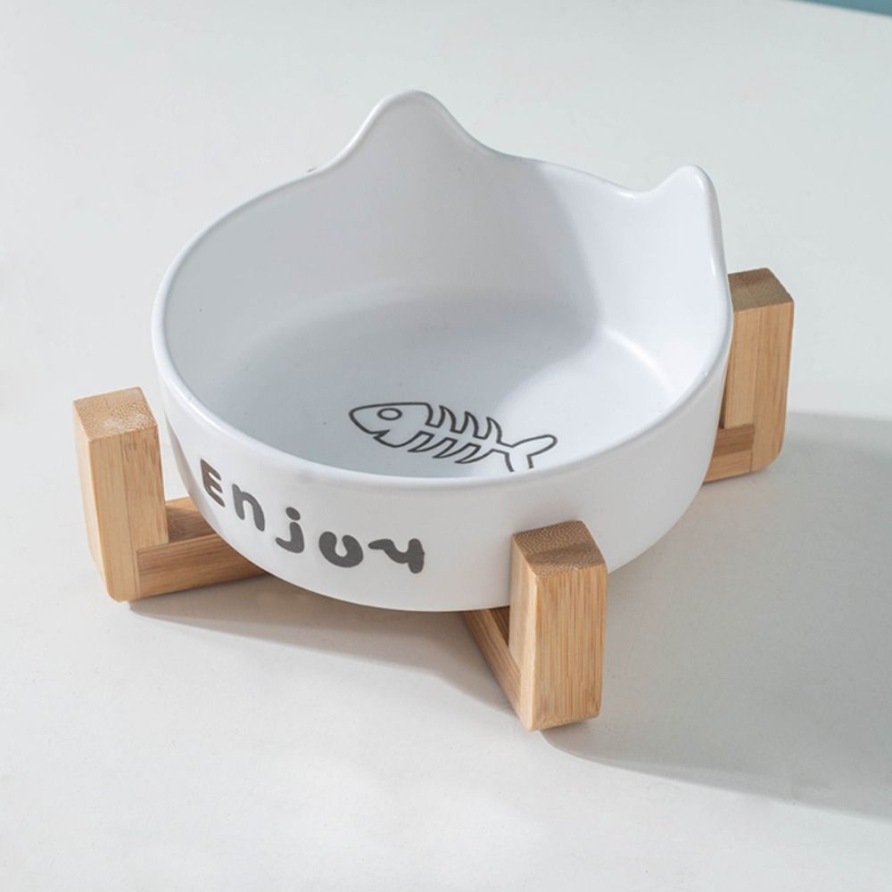 Cute Cat High Foot Bowl Prevent Tipping Dog Food Feeding Basin Pet Bowl  Neck Protection
