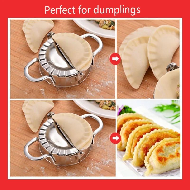 Urządzenie do robienia pierogów ręczna forma do pierogów ze stali nierdzewnej prasa obieranie krajalnica łatwe narzędzie do robienia pierogów Jiaozi Maker akcesoria kuchenne