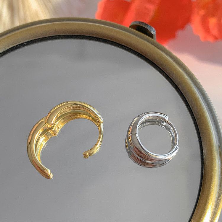 925 Silver Korean Geometric Hoop Earrings Simple Temperament Exquisite Semale Sexy Jewelry Gift