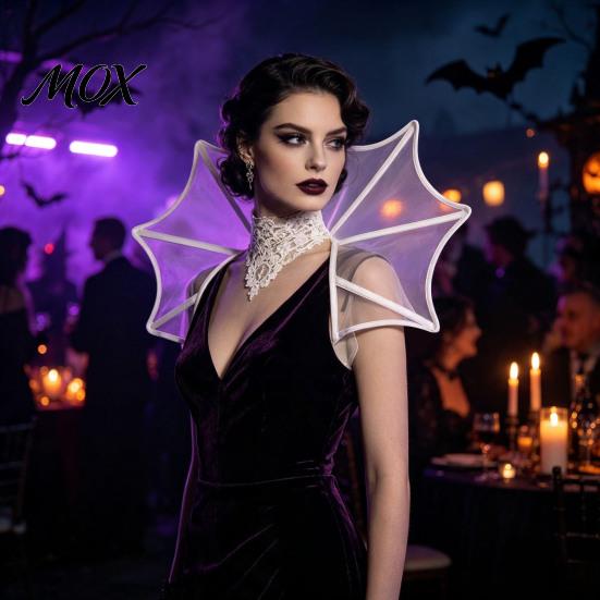 Elegant Gothic Fashion Accessory Stand Up Vampire Collar, Victorian Shoulder Cape, Women's Adjustable Cosplay Neck Ruffle Collar for Halloween