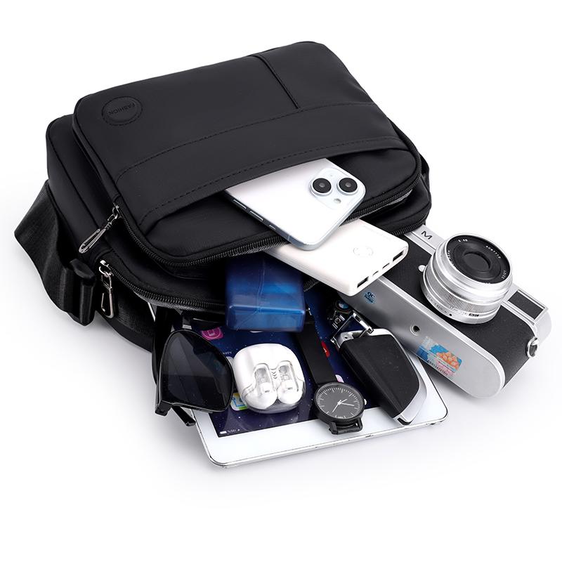 Men's Business Document Bag Lightweight Large Capacity Multi-Compartment Crossbody Bag Commuter Shoulder Bag