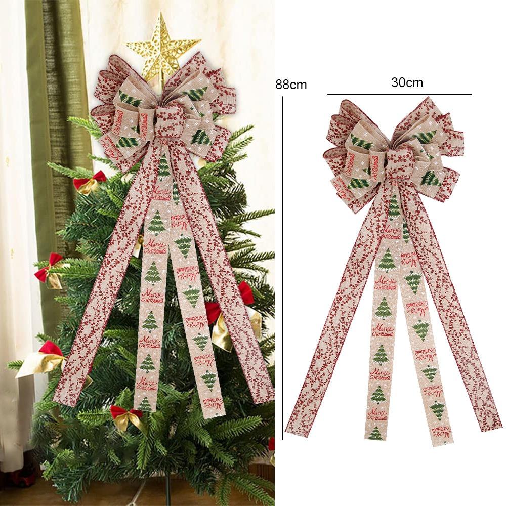 Large Size Bowknot Christmas Tree Decoration Reuasble New Year Bow Hanging Christmas Pendant Pendant Hanging Ornament