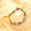 Colored Stainless Steel Cuban Bracelet Ancient French Enamel Color Drip Oil Hand Jewelry Titanium Steel Female Geometric Wind