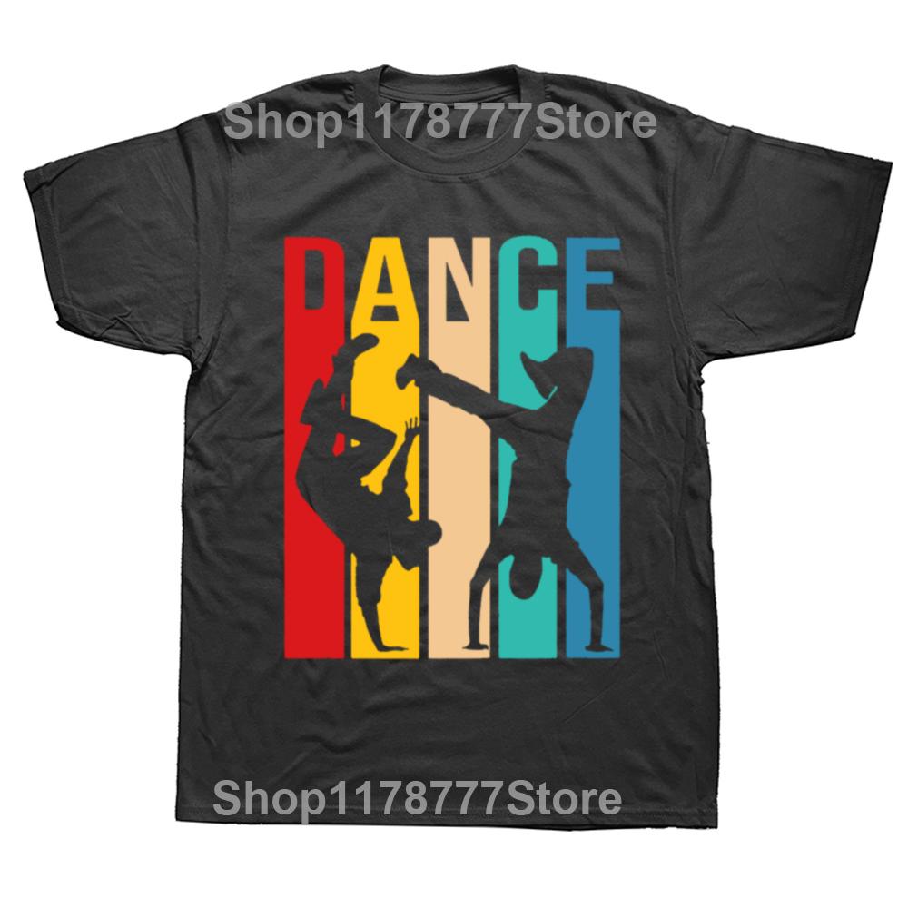 Vintage Break Dancing Bboy Poses Retro Hip Hop TShirt for Men Women Dancer Graphic T Shirts Cotton Streetwear