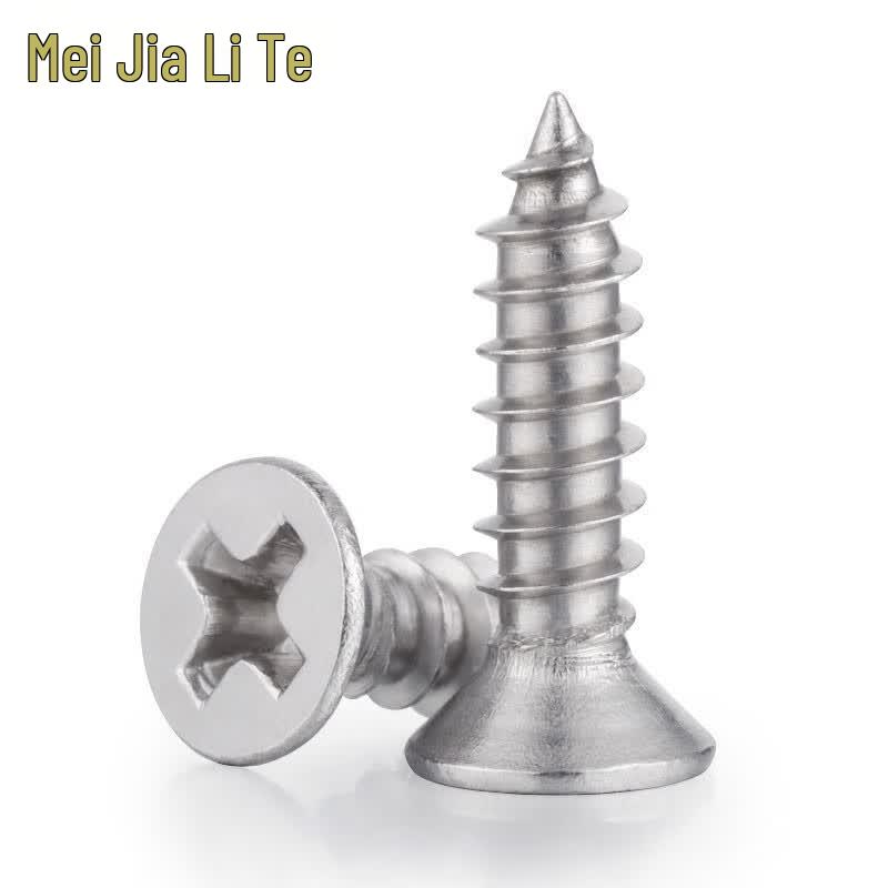 Jianaiter 304 Stainless Steel Phillips Flat Head Countersunk Self-Tapping Wood Screws