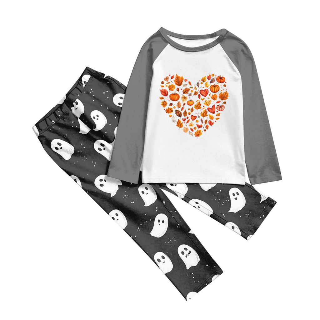 Halloween Tag Drucke Familie Passend Langarm Tops+Hosen Set Familie Passende Sets