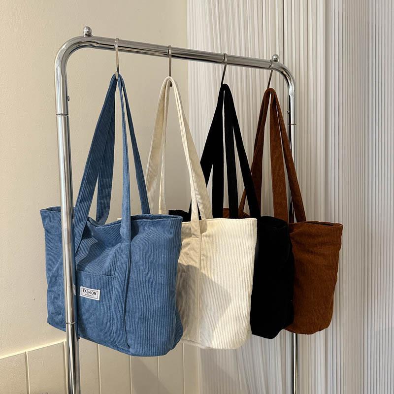 Shoulder bag tote bag 2025 autumn new corduroy fashion simple large capacity commuter women's bag