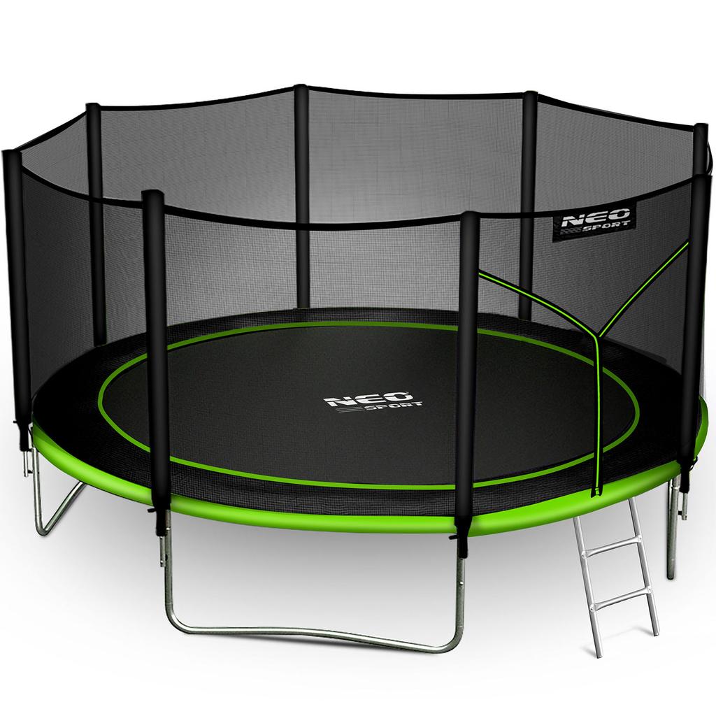 Trampolina Ogrodowa 13Ft/404Cm Z Siatką Zewnętrzną I Drabinką Neo-Sport