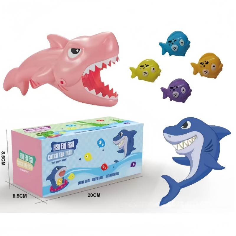 5Pcs Big Shark Eats Small Fish Water Play Toy Interactive Bath Fun Feeding Toys Bath Water Play Set Ideal Gift For Children