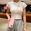 Matte Silicone Phone Case for IPhone 13 12 Mini 16 15 14 11 Plus Pro Max Crossbody Lanyard Necklace Strap Candy Color Soft Cover