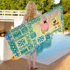 Magic Shark Cute S-Spongebobs Bath Towel Microfiber Soft Water Absorbing Breathable For Girl Kids Decorative Beach Towel