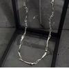 Zinc Zinc Alloy Bamboo Joint Chain Silver Color Snake Bone Chain New Trendy Punk Necklace  Music Festival
