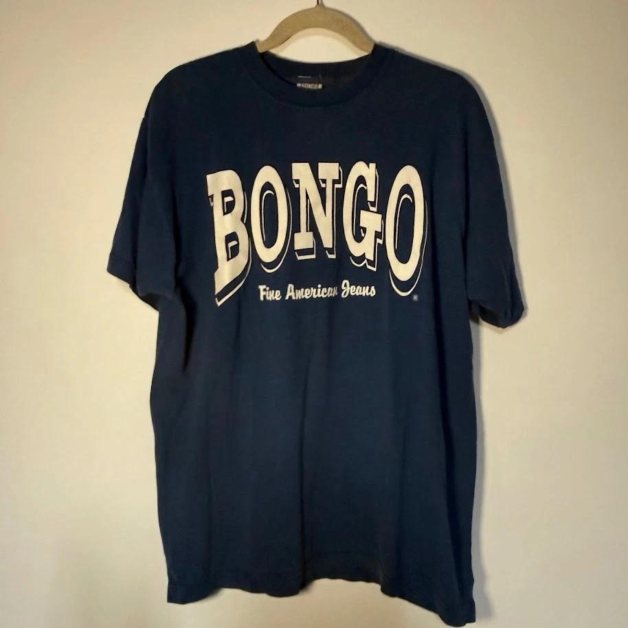 

VTG 90s BONGO Blue Graphic Spell Out T-Shirt One Size Adult Streetwear 1990s USA M