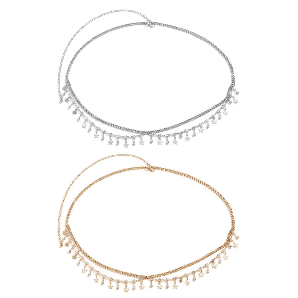 Waist Chain Sexy Rhinestone Star Tassel Pendant Waist Summer Jewelry Accessories Rave Belly Bod I4G7