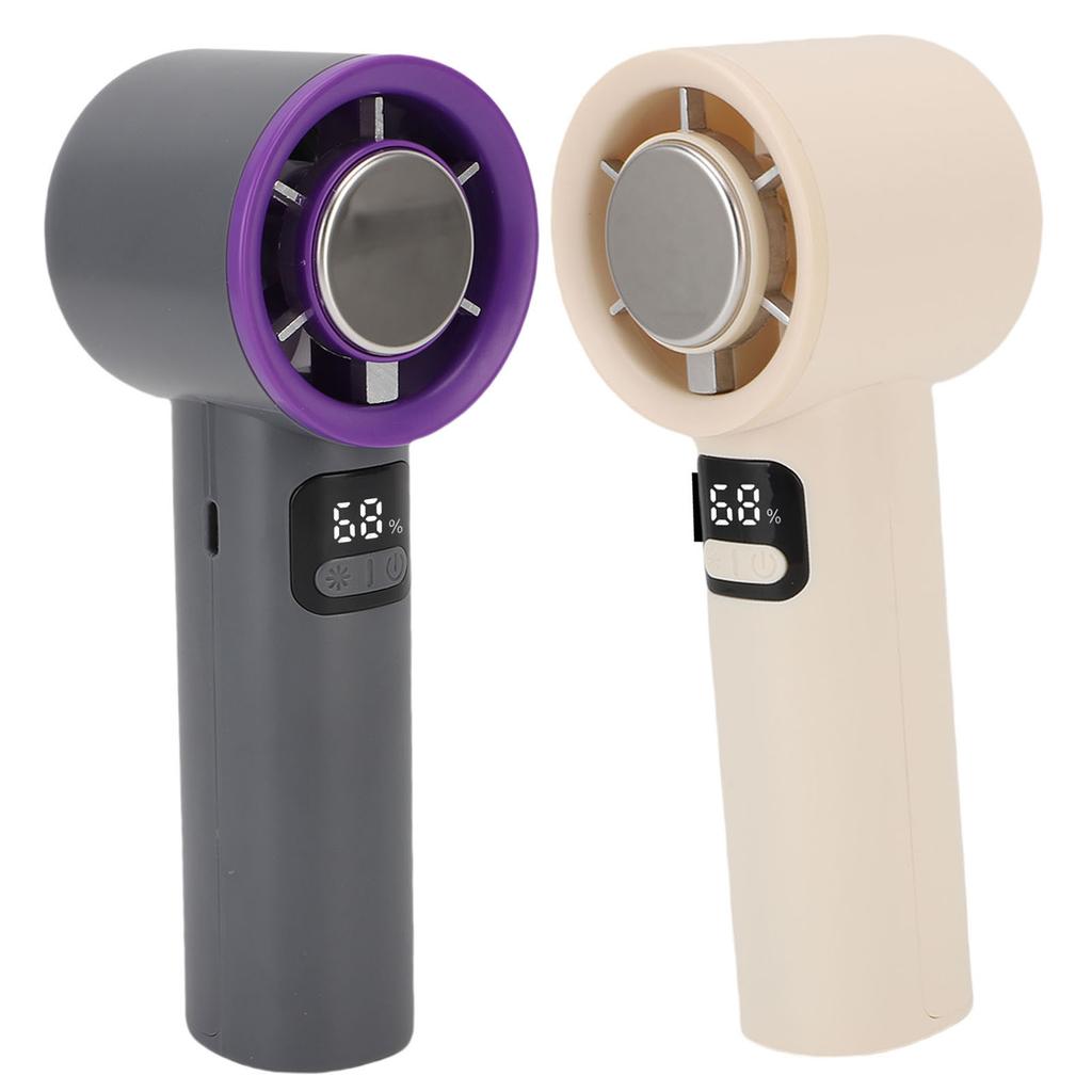 Portable Handheld Fan 100 Speed LED Digital Display Personal Cooling Fan Rechargeable Battery Operat