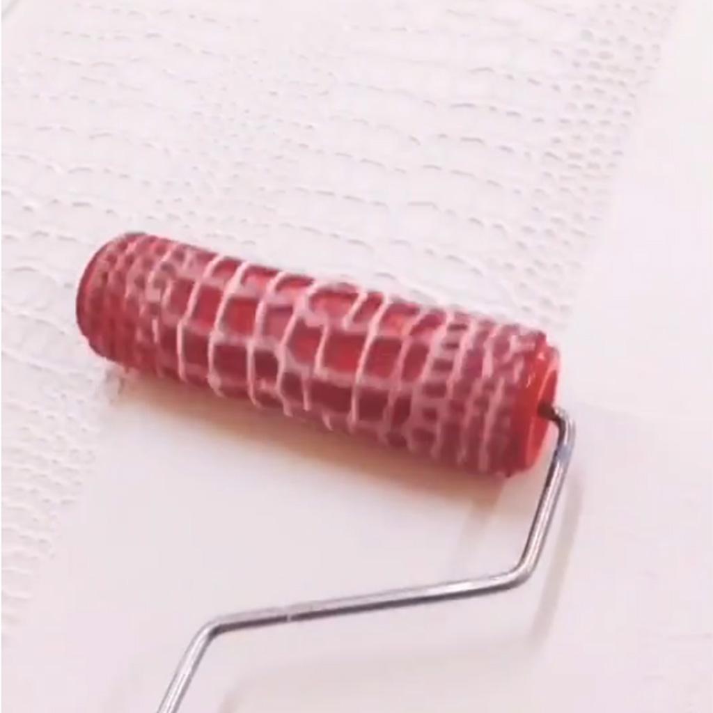 Rullo Pittore Decorativo in Gomma con Manico in Plastica, 7", Fai da Te, con Motivo, Materiale di Qualità, Realizzato per Decorazione Casa Nuova