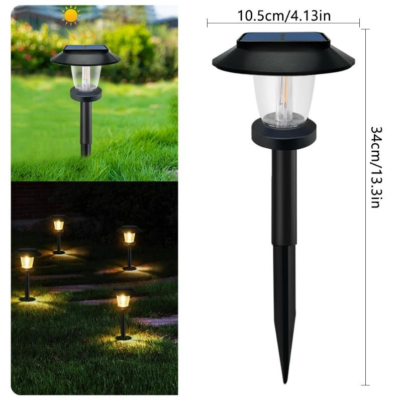 

2/4/6PCs Solar Pathway Lights Outdoor Waterproof Christmas Garden Ornament Landscape Light Tungsten LightDecor Yard Lawn Walkway Driveway Path 2pcs