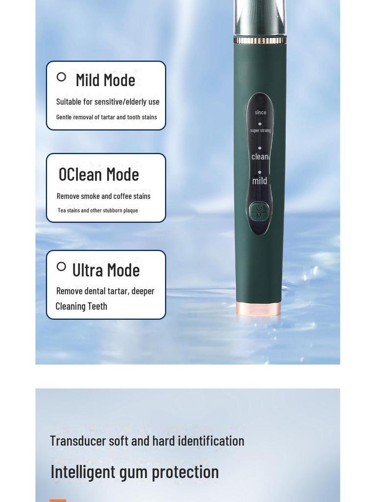 Electric Ultrasonic Tooth Cleaner: Removes Tartar, Smoke Stains, Polishes, and Beautifies Teeth.
