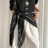 Original Design Black Print Scarf For Women Ethnic Style Fashion Accessory