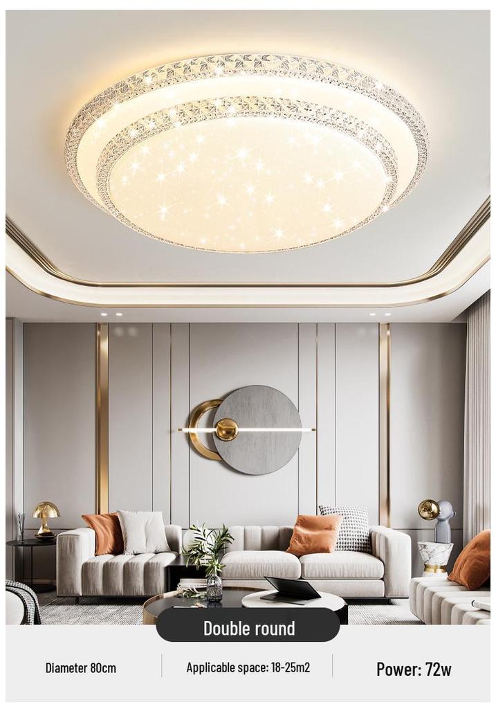 Luxury Crystal LED Ceiling Light for Bedroom, Study, Living, and Dining Rooms