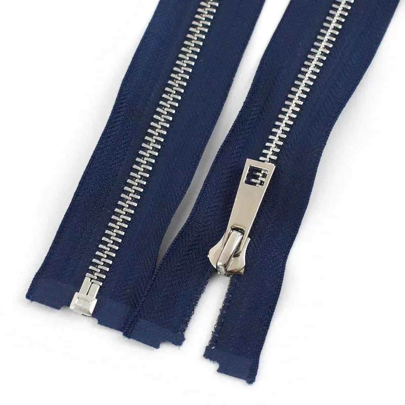Meetee 5# Metal Zipper 40/50/60/70/80cm Single Slider Open-end Zippers Clothes Closures Zips Repair Kit DIY Sewing Accessories