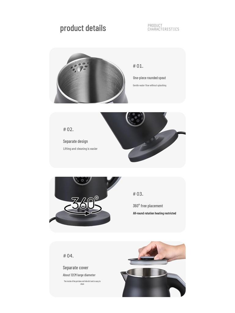 1,2L Nerezová elektrická konvice, 110V/220V, Pro domácí použití