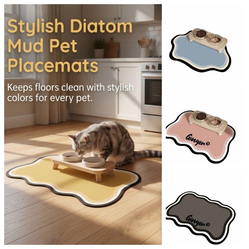 Spill-Proof Pet Mat Water Absorption Pet Feeding Mat Cat Bowl Mat  Pet Feeding Station